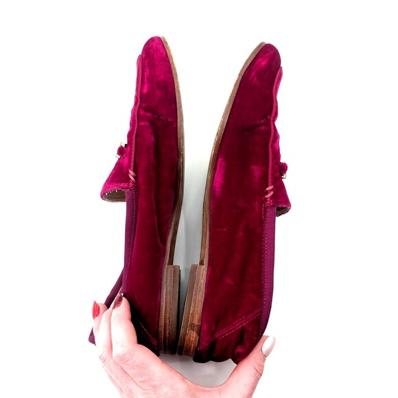Sam Edelman Lorraine Velvet Fushia Pink Velou Slip on Loafers Gold Accent Size 7 - Picture 8 of 12